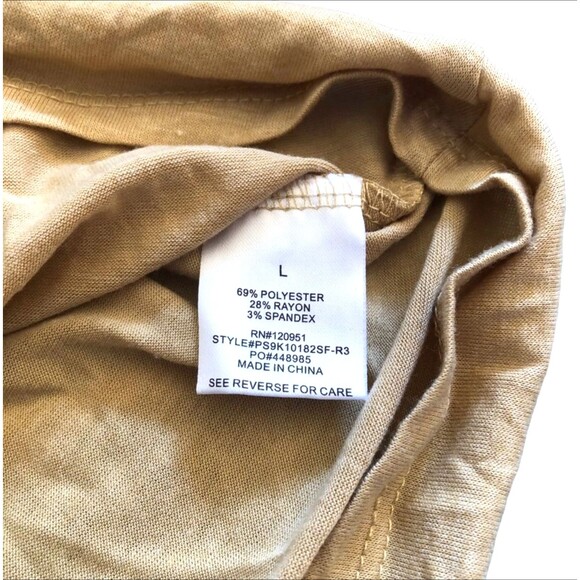 Pinque Tie Front Knit Top LARGE Levona Button Yellow Short Sleeve V-Neck Crop - Picture 12 of 12